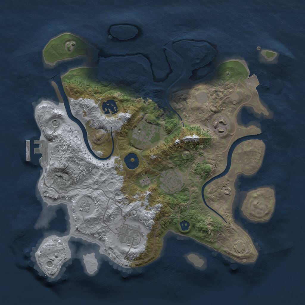 Rust Map: Procedural Map, Size: 3000, Seed: 1960904002, 10 Monuments