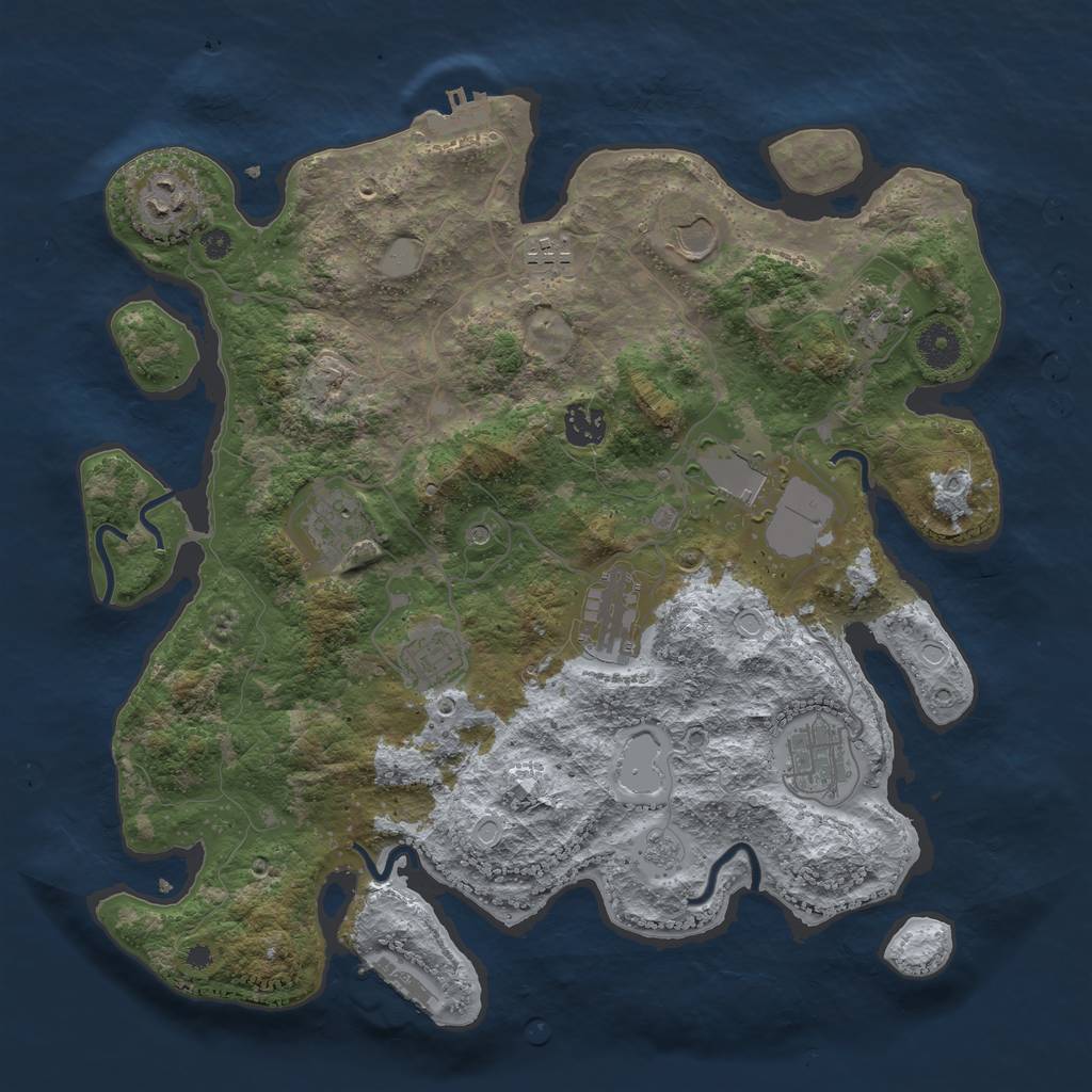 Rust Map: Procedural Map, Size: 3750, Seed: 51321512, 19 Monuments