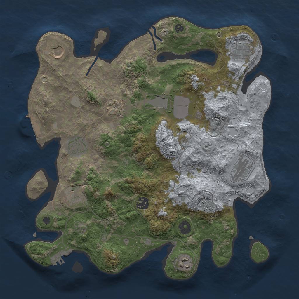 Rust Map: Procedural Map, Size: 3500, Seed: 1969939853, 19 Monuments