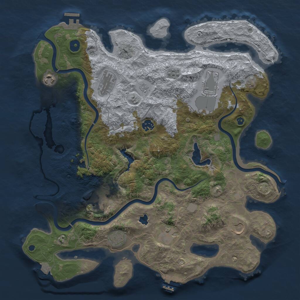 Rust Map: Procedural Map, Size: 4000, Seed: 462476926, 15 Monuments