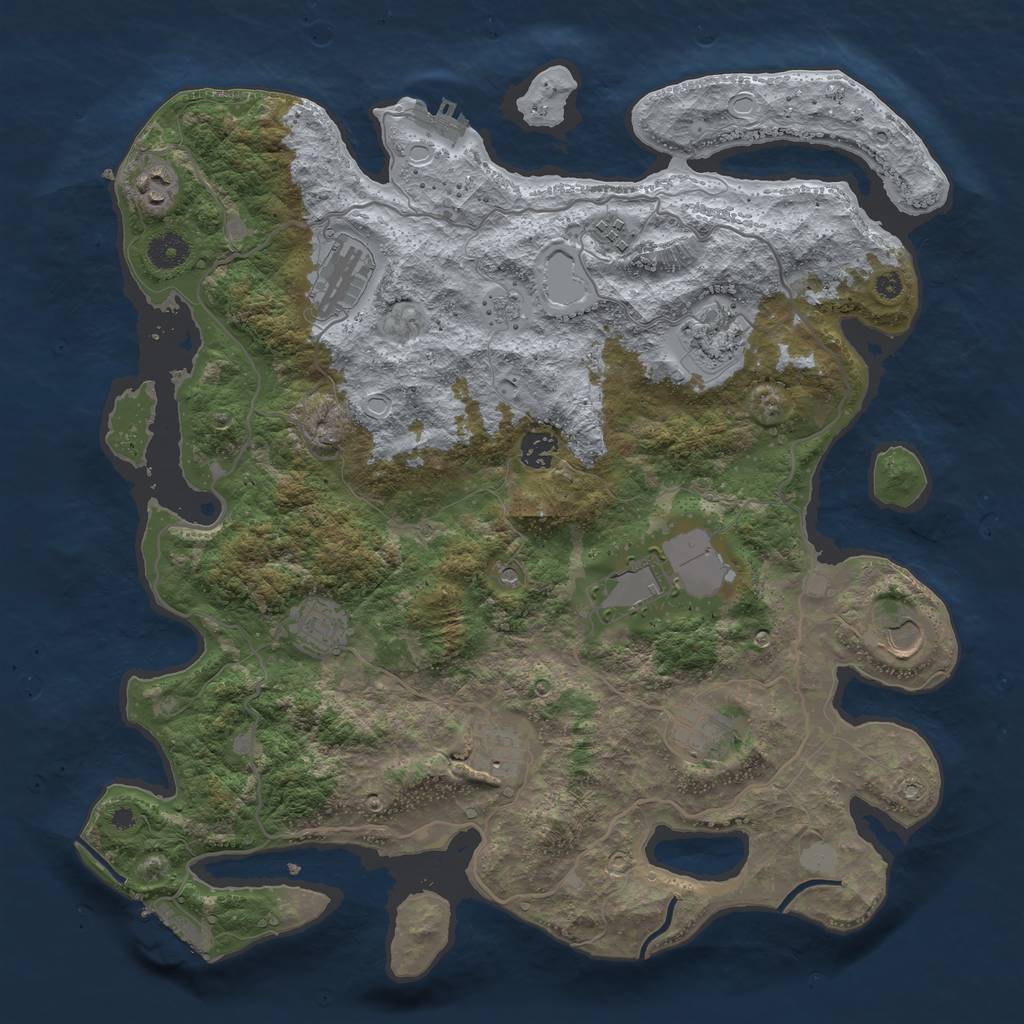 Rust Map: Procedural Map, Size: 4000, Seed: 462476926, 19 Monuments