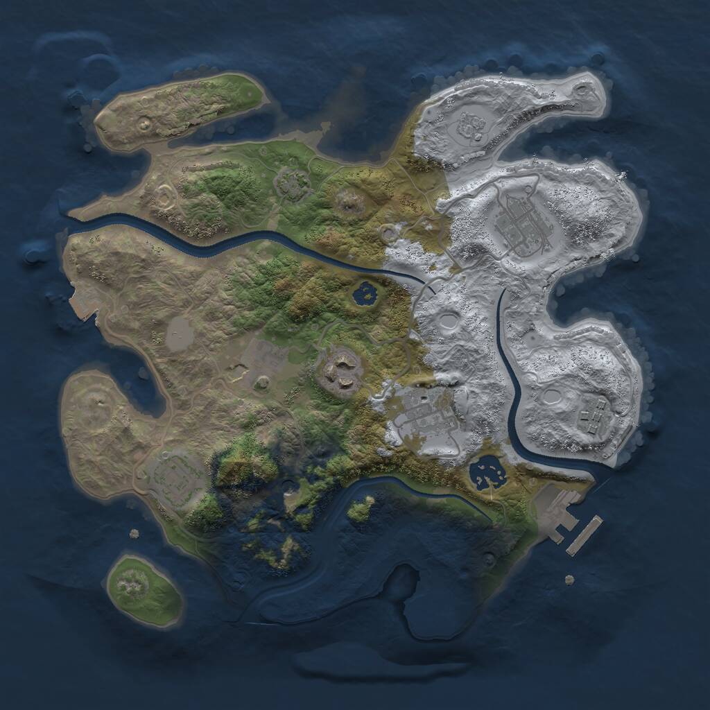 Rust Map: Procedural Map, Size: 3000, Seed: 499, 12 Monuments