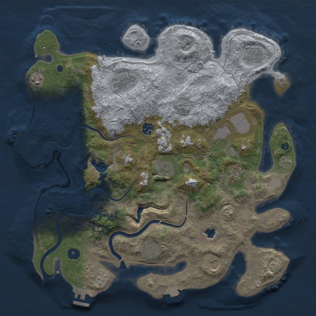 Rust Map: Procedural Map, Size: 4000, Seed: 886238, 16 Monuments
