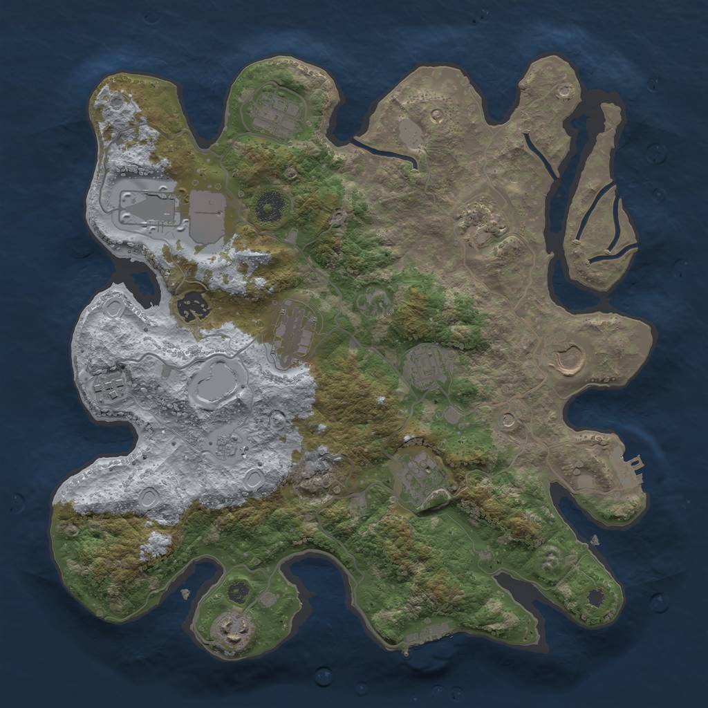 Rust Map: Procedural Map, Size: 3500, Seed: 18720859, 19 Monuments