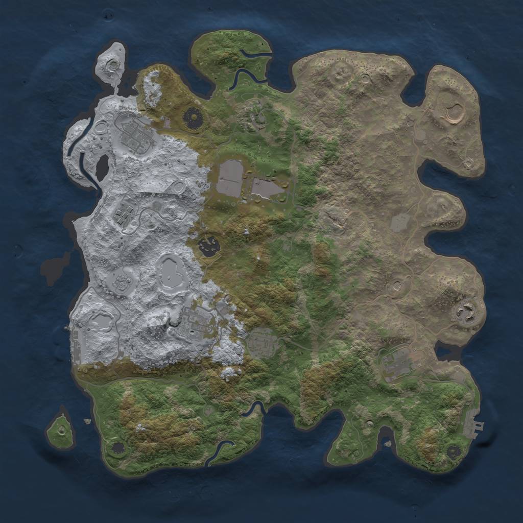 Rust Map: Procedural Map, Size: 3800, Seed: 200399057, 19 Monuments