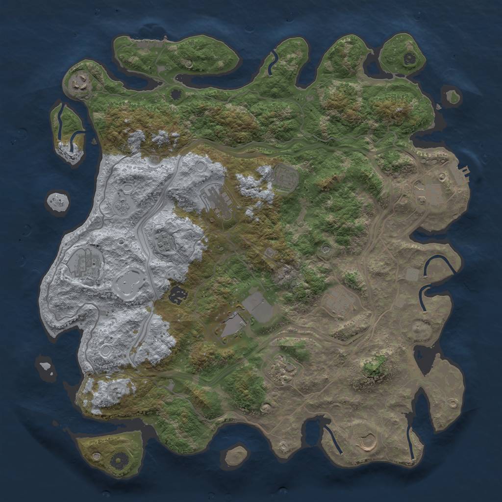 Rust Map: Procedural Map, Size: 4250, Seed: 764015665, 20 Monuments