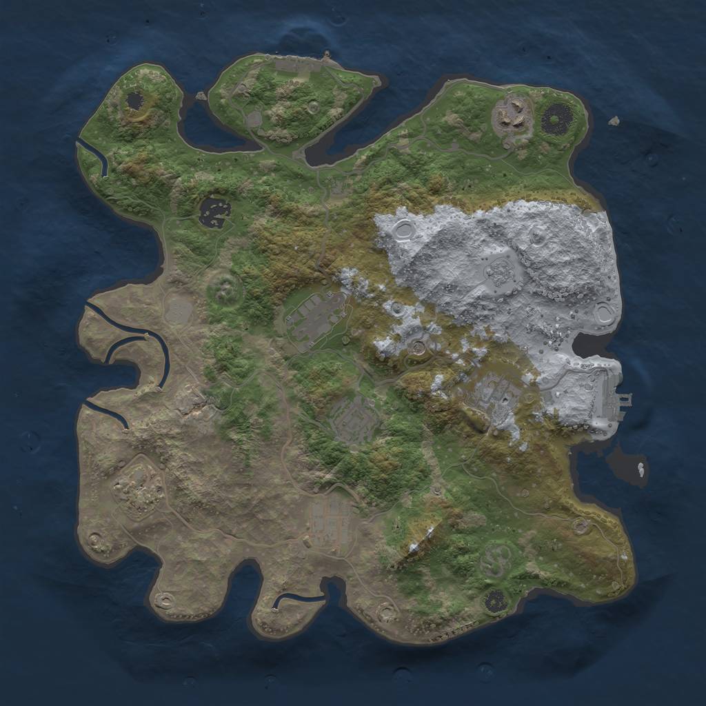 Rust Map: Procedural Map, Size: 3350, Seed: 40, 16 Monuments