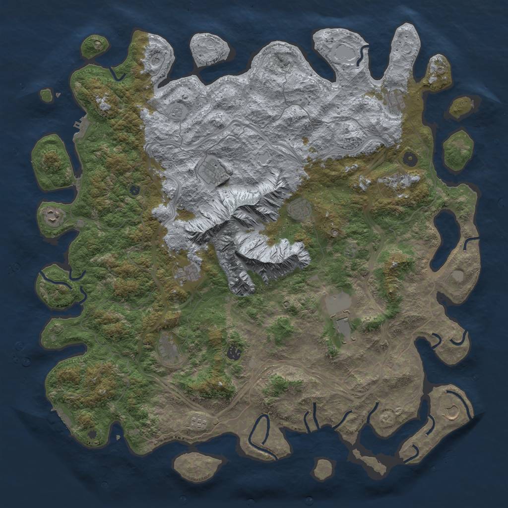 Rust Map: Procedural Map, Size: 5250, Seed: 62, 20 Monuments