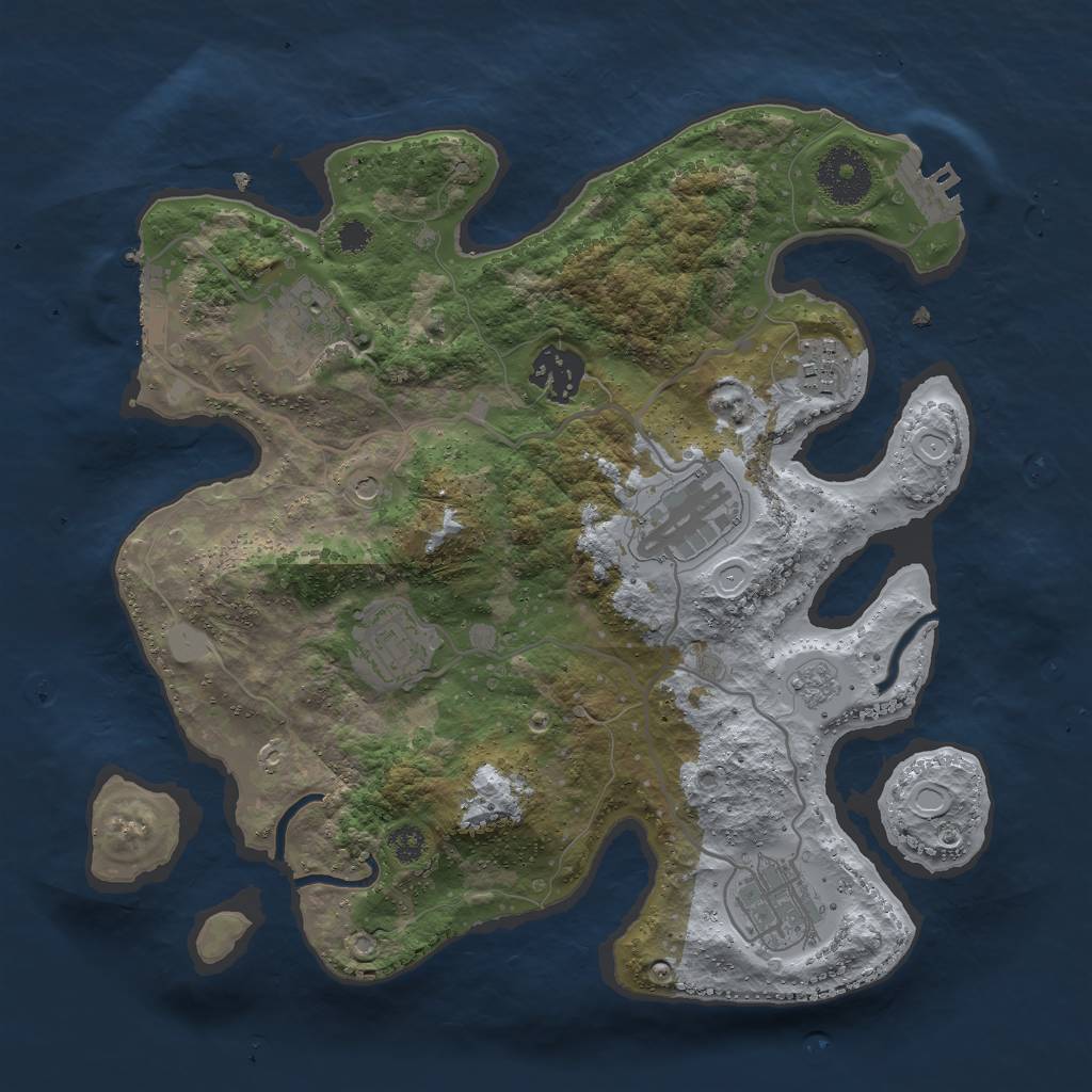 Rust Map: Procedural Map, Size: 3000, Seed: 984465036, 15 Monuments