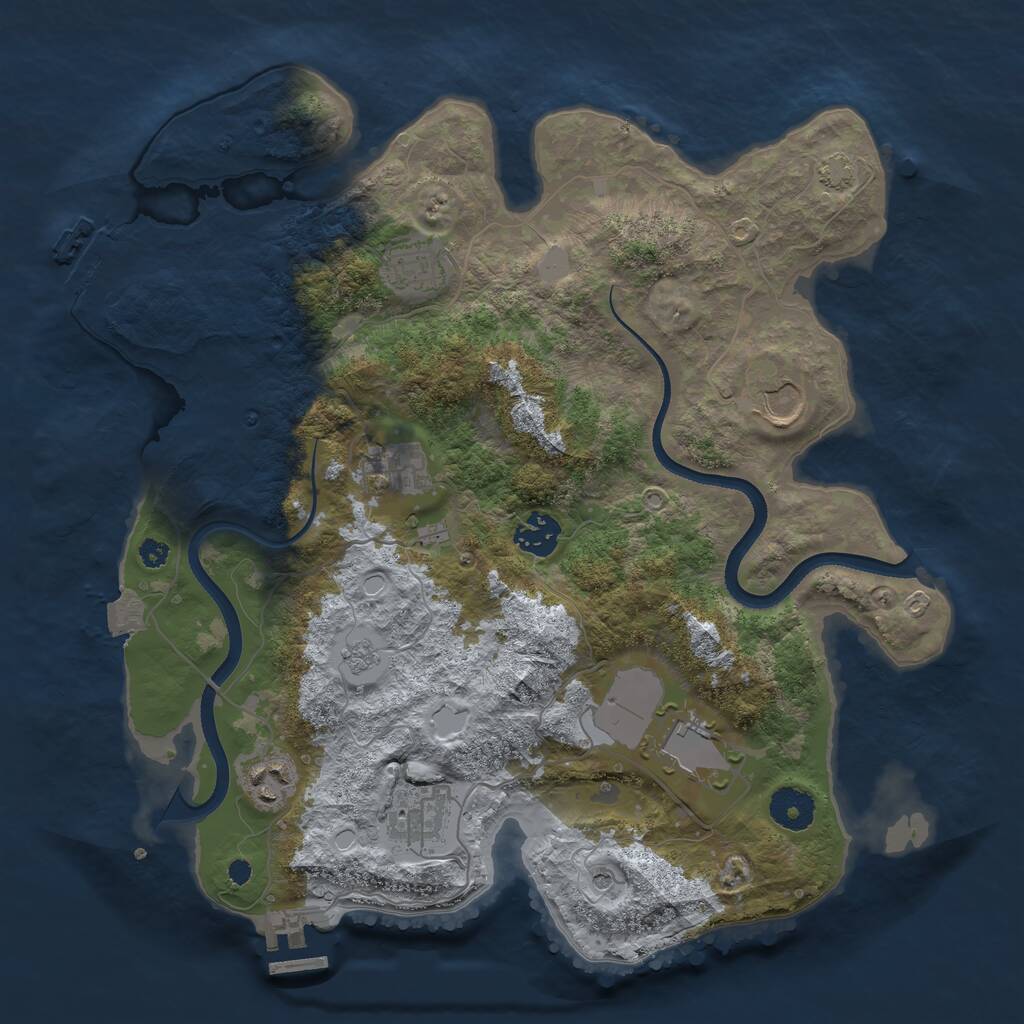 Rust Map: Procedural Map, Size: 3500, Seed: 1473, 13 Monuments