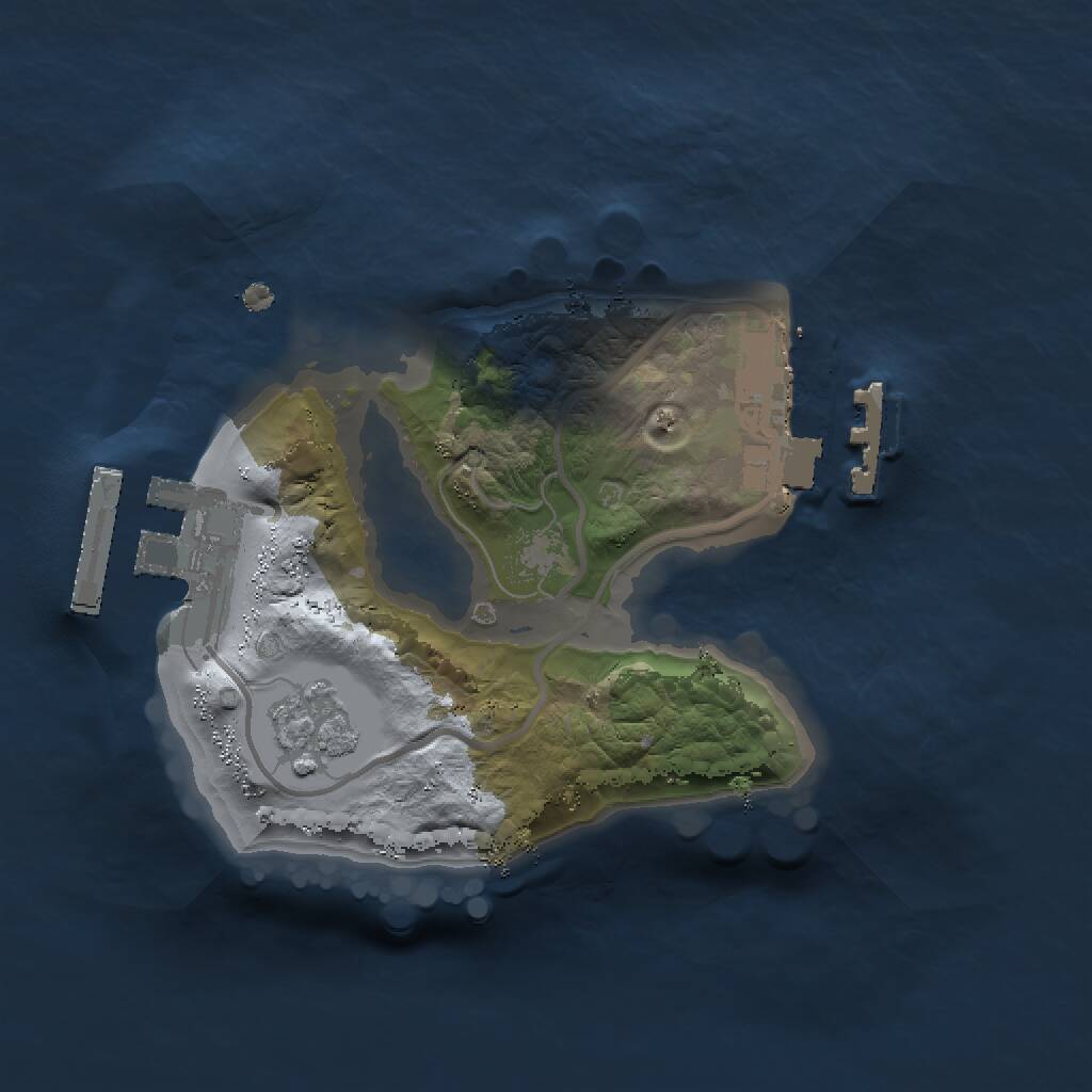 Rust Map: Procedural Map, Size: 1500, Seed: 407, 4 Monuments