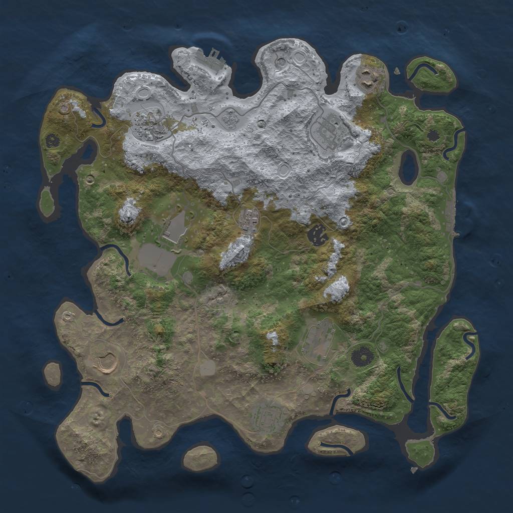 Rust Map: Procedural Map, Size: 3700, Seed: 1442596730, 18 Monuments