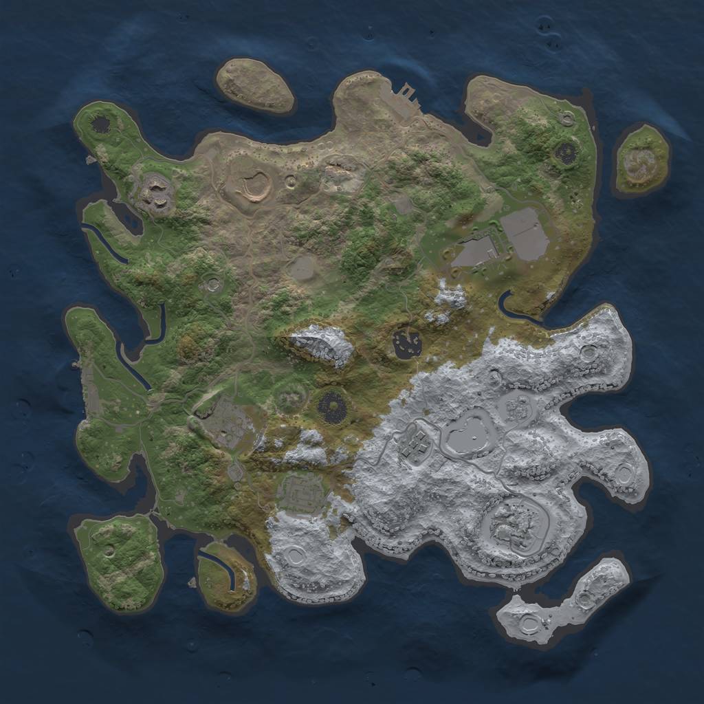 Rust Map: Procedural Map, Size: 3500, Seed: 181000, 17 Monuments