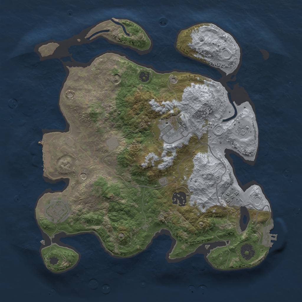 Rust Map: Procedural Map, Size: 3000, Seed: 52138, 13 Monuments
