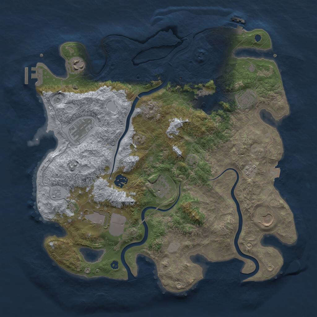Rust Map: Procedural Map, Size: 3800, Seed: 78873242, 15 Monuments