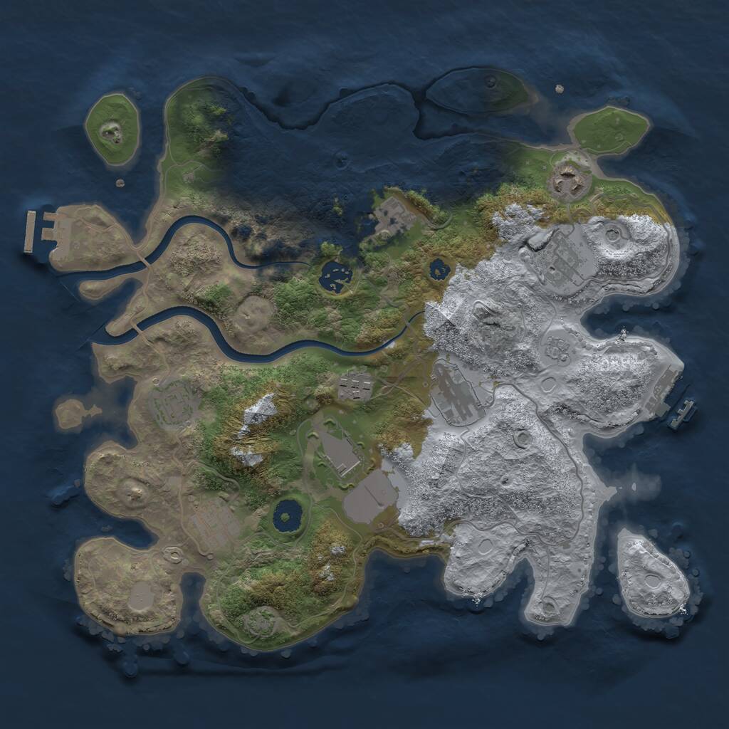 Rust Map: Procedural Map, Size: 3500, Seed: 136231139, 15 Monuments