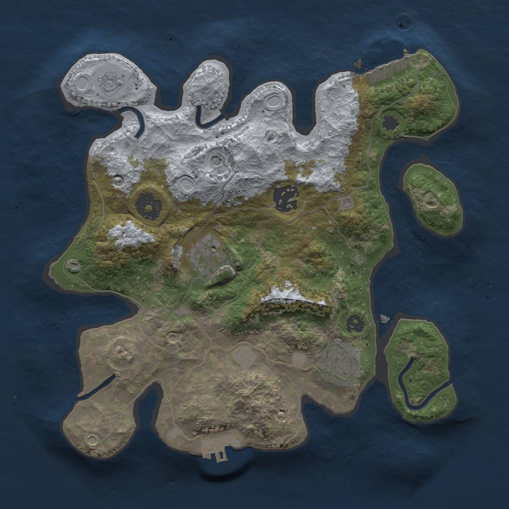 Rust Map: Procedural Map, Size: 2828, Seed: 33968426, 12 Monuments