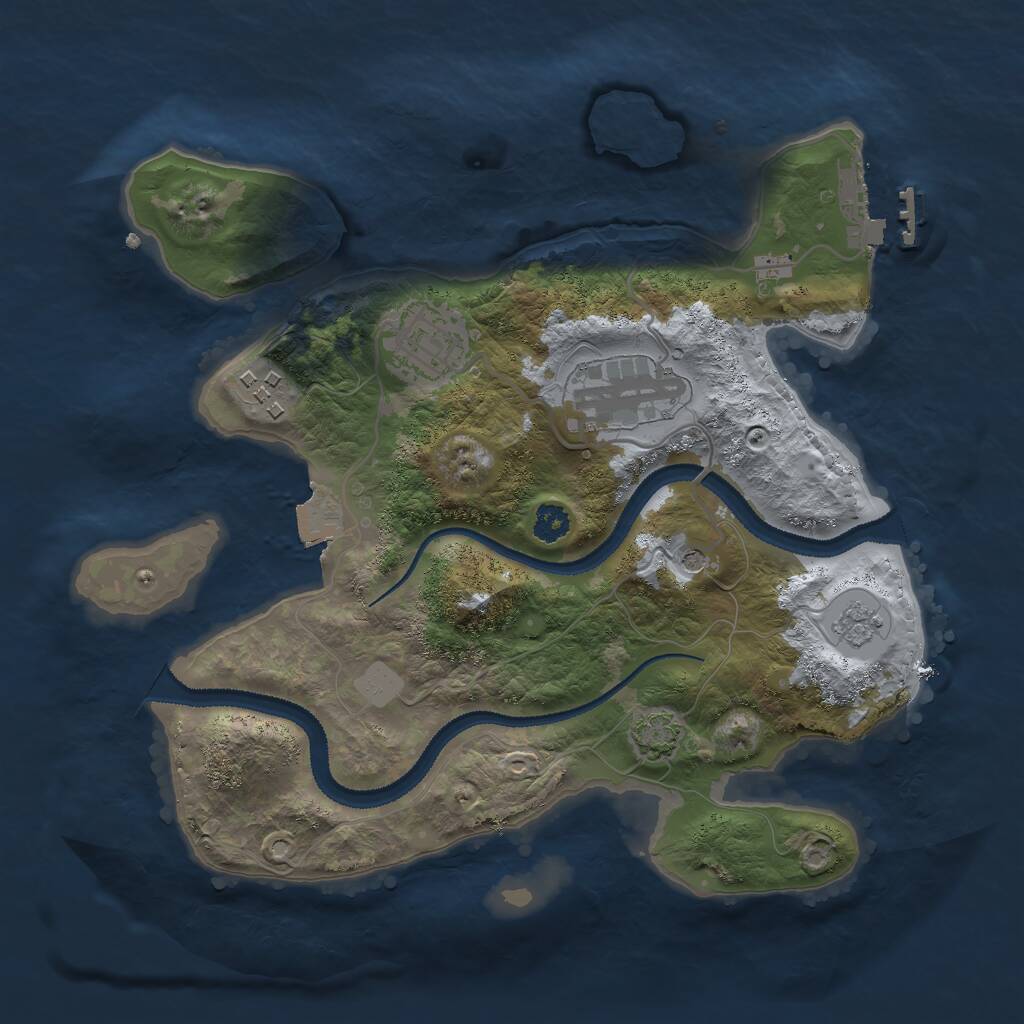 Rust Map: Procedural Map, Size: 2750, Seed: 1337, 8 Monuments