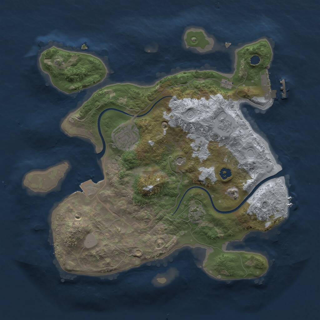 Rust Map: Procedural Map, Size: 2750, Seed: 1337, 6 Monuments