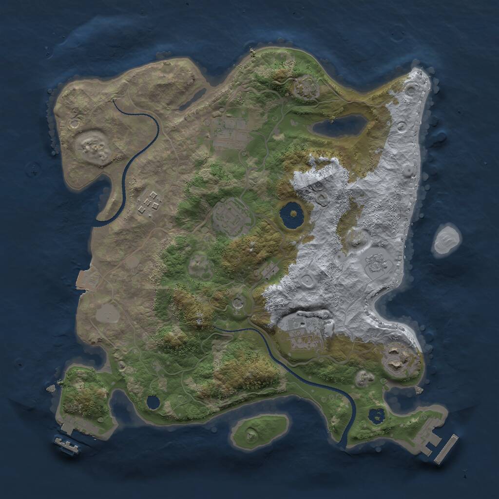 Rust Map: Procedural Map, Size: 3000, Seed: 5328136, 11 Monuments