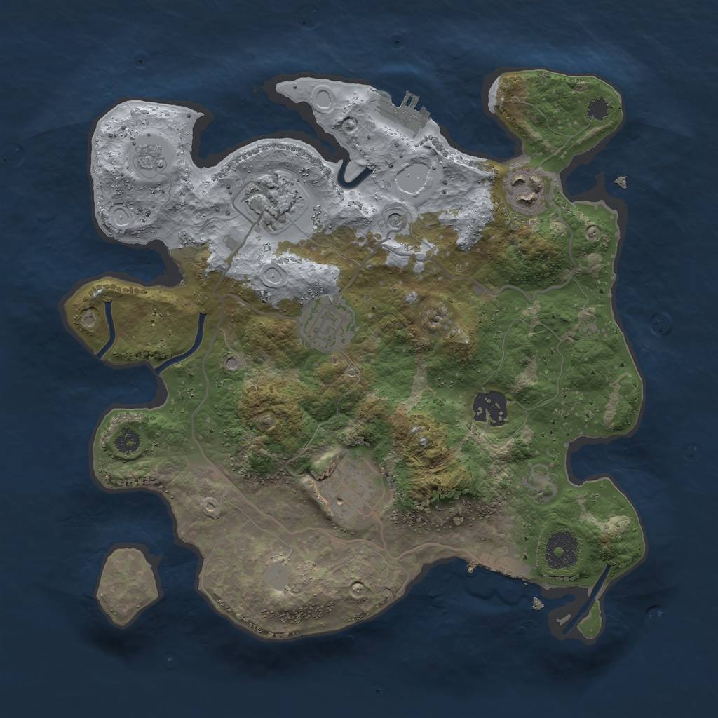Rust Map: Procedural Map, Size: 3000, Seed: 65257, 14 Monuments