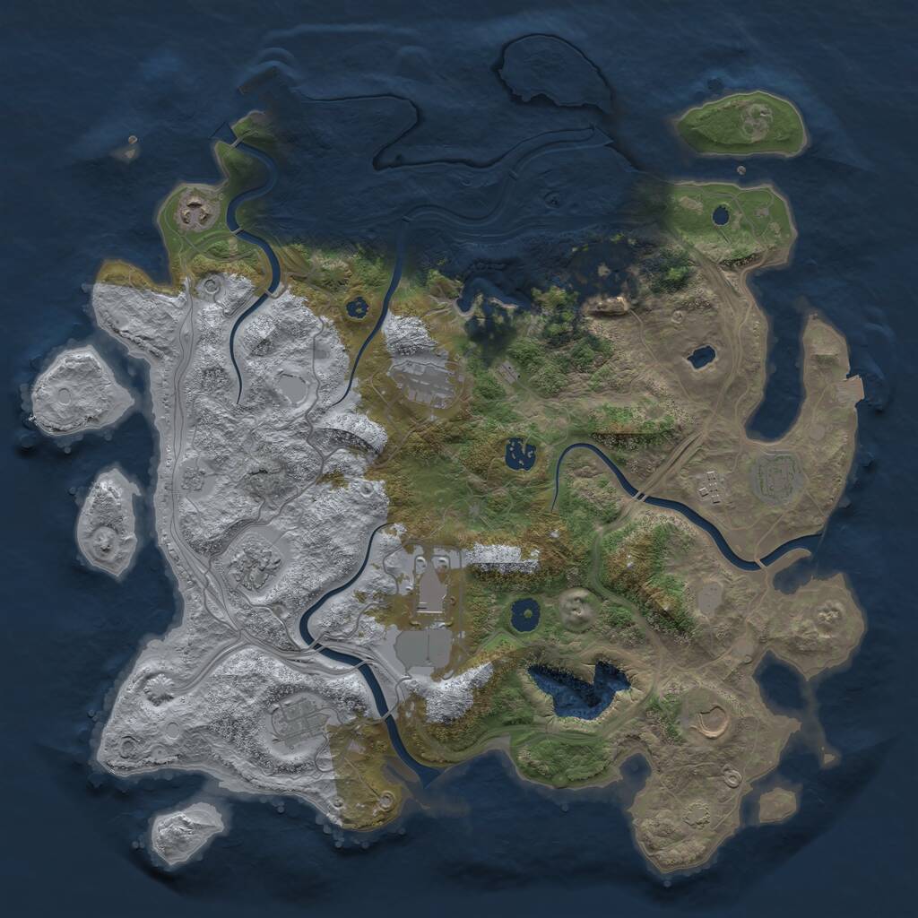 Rust Map: Procedural Map, Size: 4300, Seed: 790572504, 15 Monuments