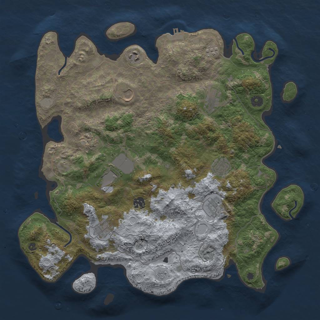 Rust Map: Procedural Map, Size: 4000, Seed: 4984167, 18 Monuments