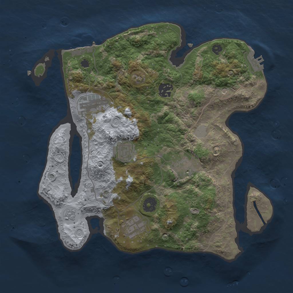 Rust Map: Procedural Map, Size: 3000, Seed: 14777, 14 Monuments