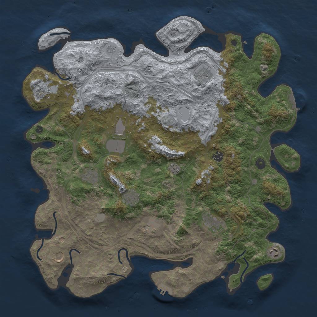 Rust Map: Procedural Map, Size: 4500, Seed: 1136, 20 Monuments