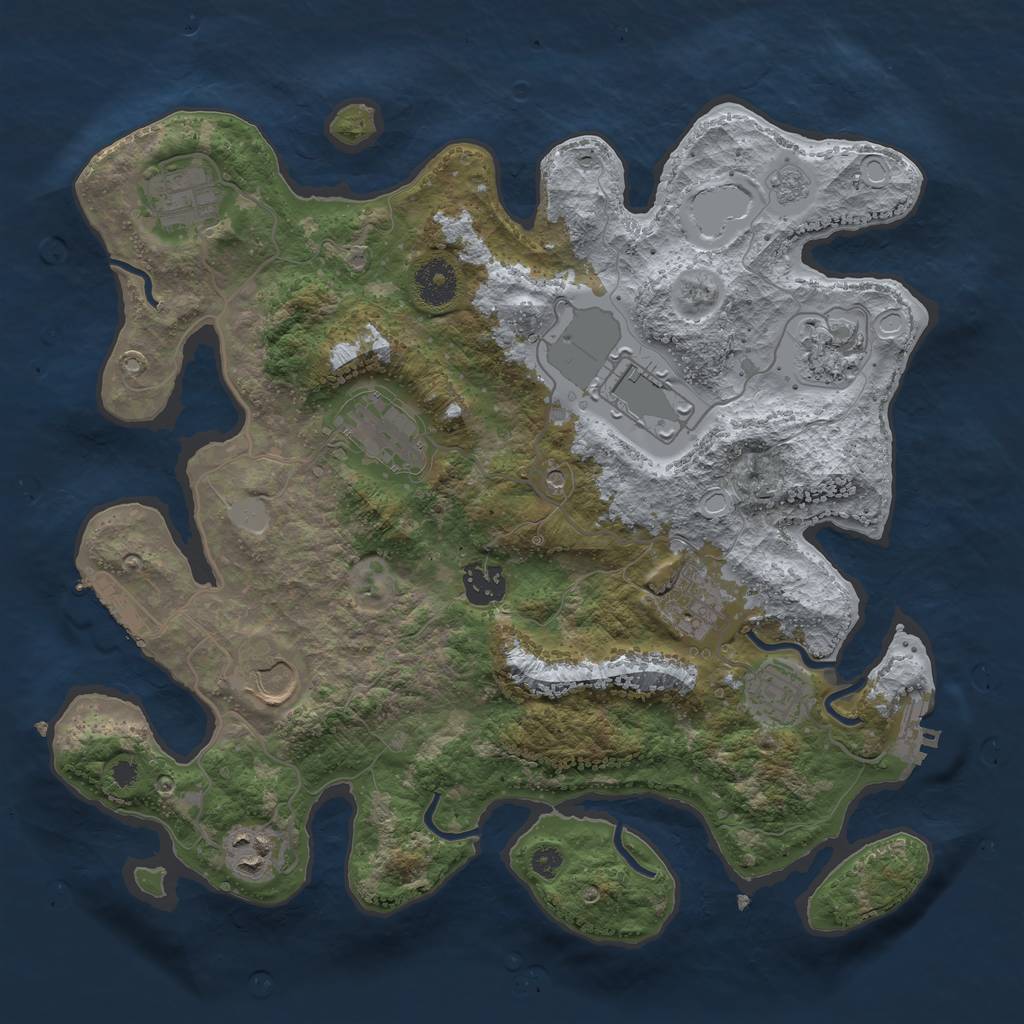 Rust Map: Procedural Map, Size: 3500, Seed: 295352099, 18 Monuments