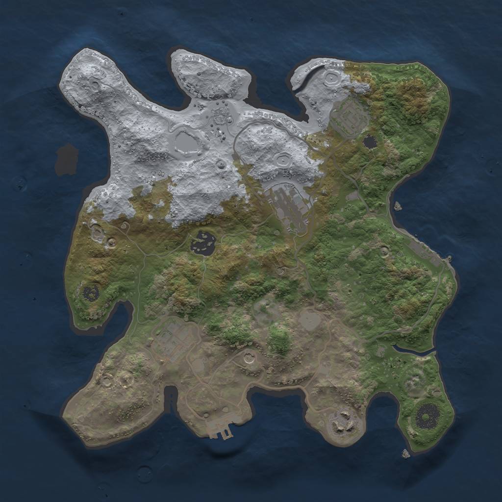 Rust Map: Procedural Map, Size: 3000, Seed: 22930, 14 Monuments