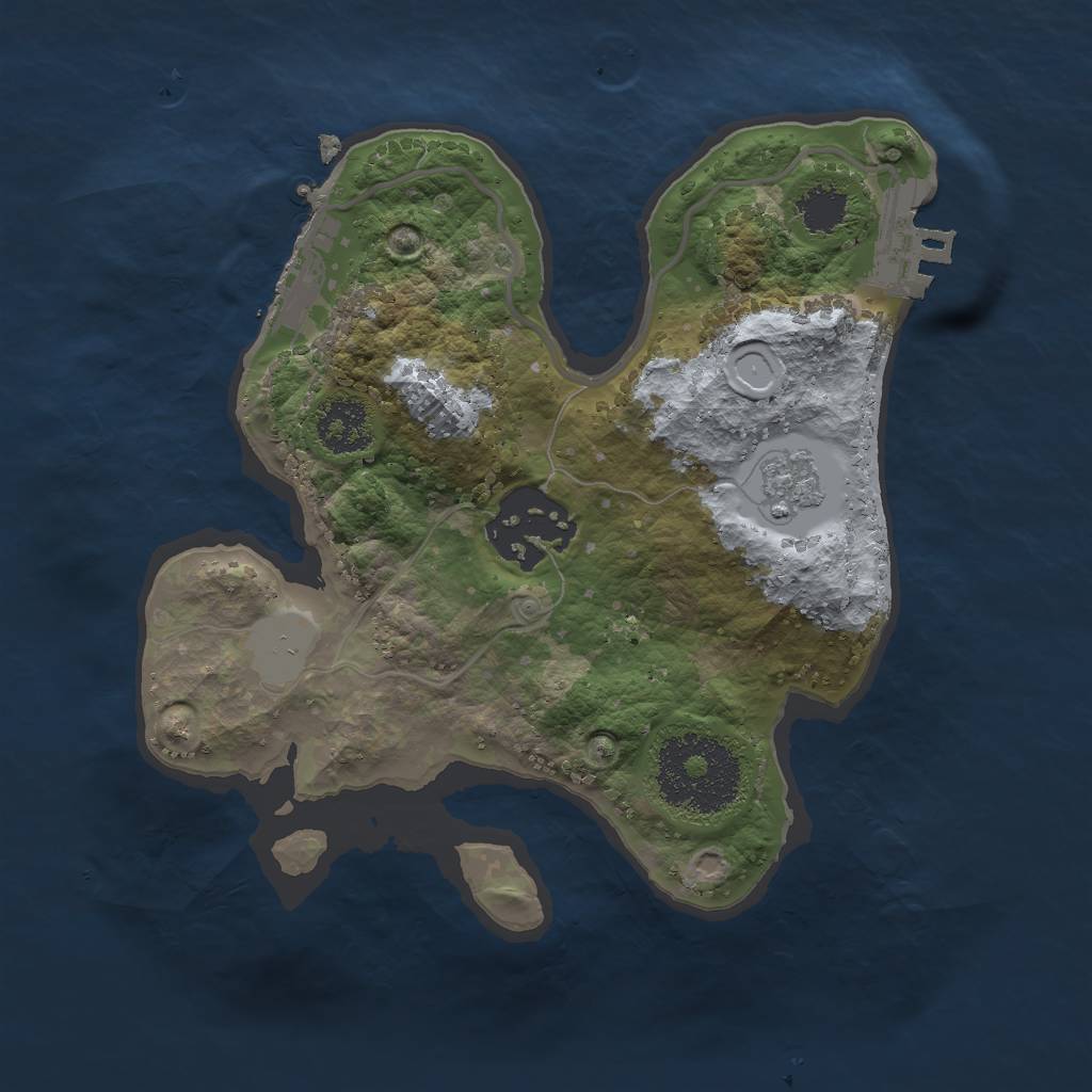 Rust Map: Procedural Map, Size: 2000, Seed: 1425228, 9 Monuments