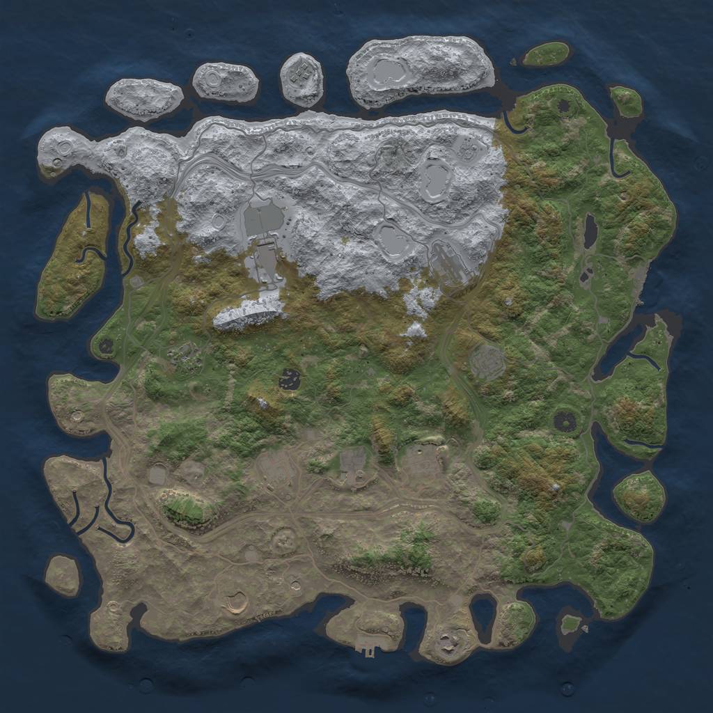 Rust Map: Procedural Map, Size: 4800, Seed: 937885909, 20 Monuments
