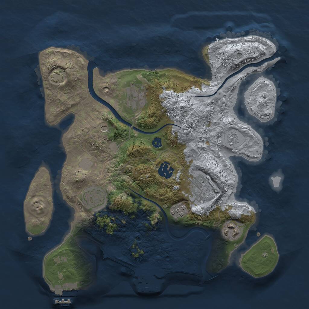 Rust Map: Procedural Map, Size: 3000, Seed: 517296, 12 Monuments