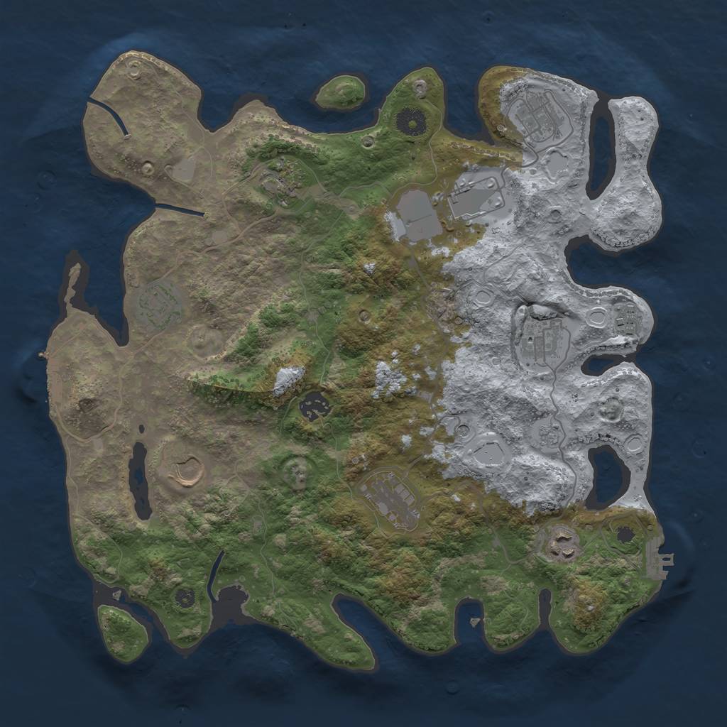 Rust Map: Procedural Map, Size: 3700, Seed: 19528, 19 Monuments