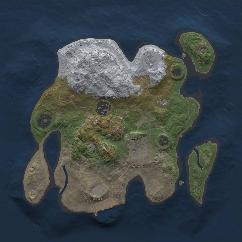 Rust Map: Procedural Map, Size: 2500, Seed: 591902975, 10 Monuments