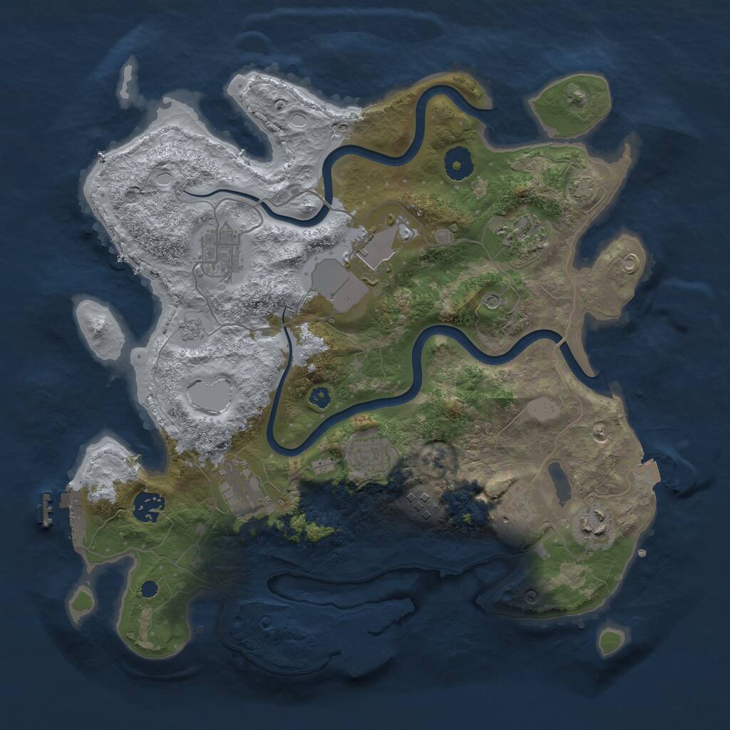 Rust Map: Procedural Map, Size: 3500, Seed: 6265859, 15 Monuments
