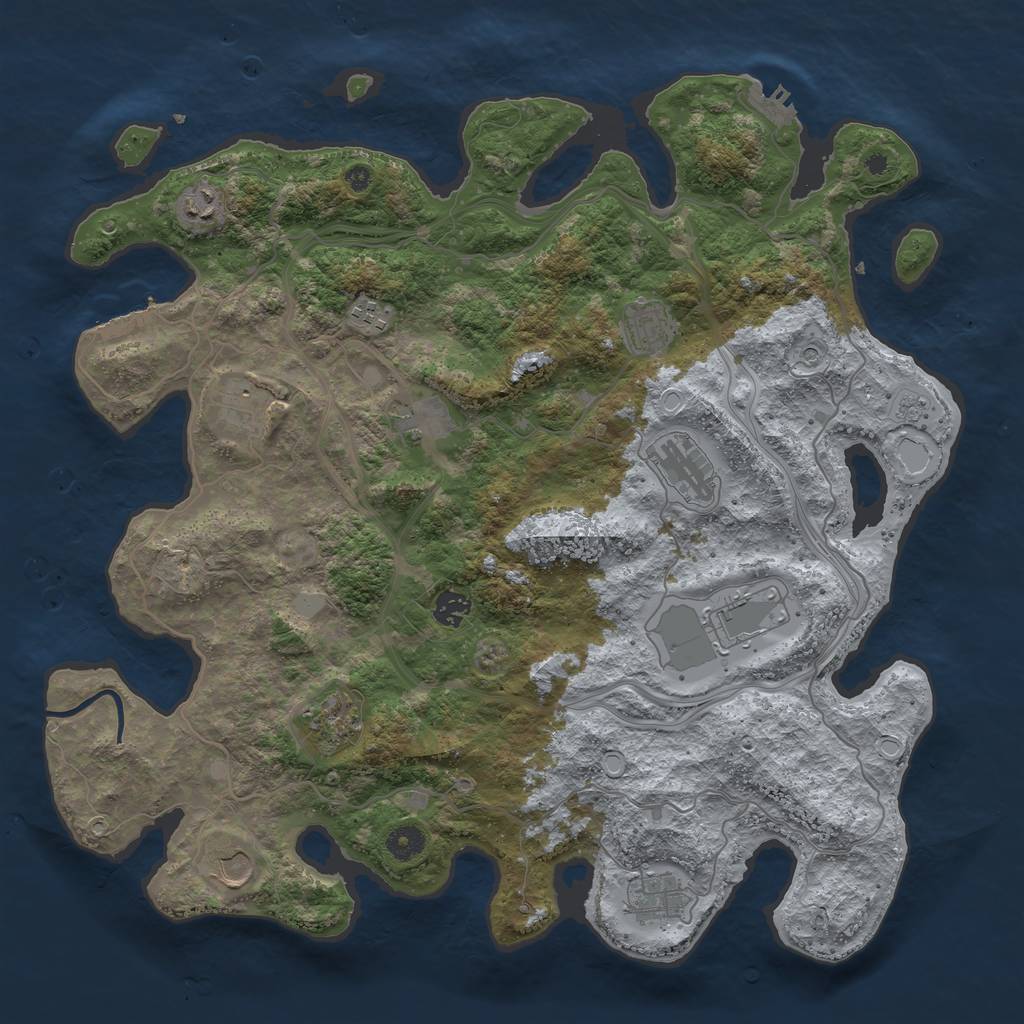 Rust Map: Procedural Map, Size: 4250, Seed: 1924005252, 20 Monuments