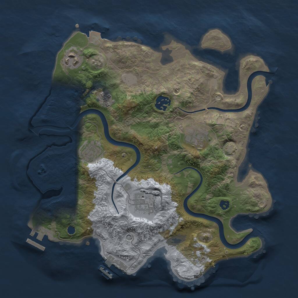 Rust Map: Procedural Map, Size: 3000, Seed: 1170261264, 11 Monuments