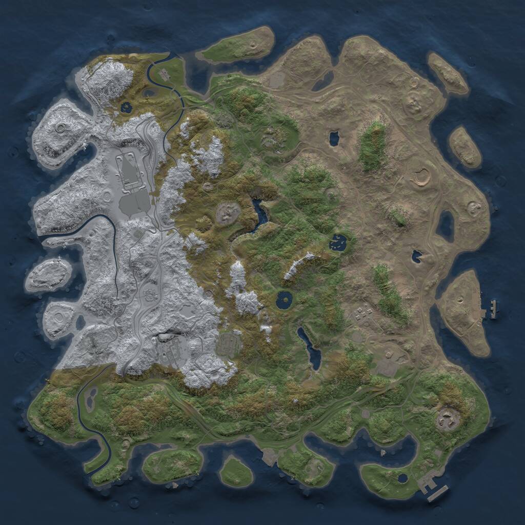 Rust Map: Procedural Map, Size: 4500, Seed: 225492, 15 Monuments