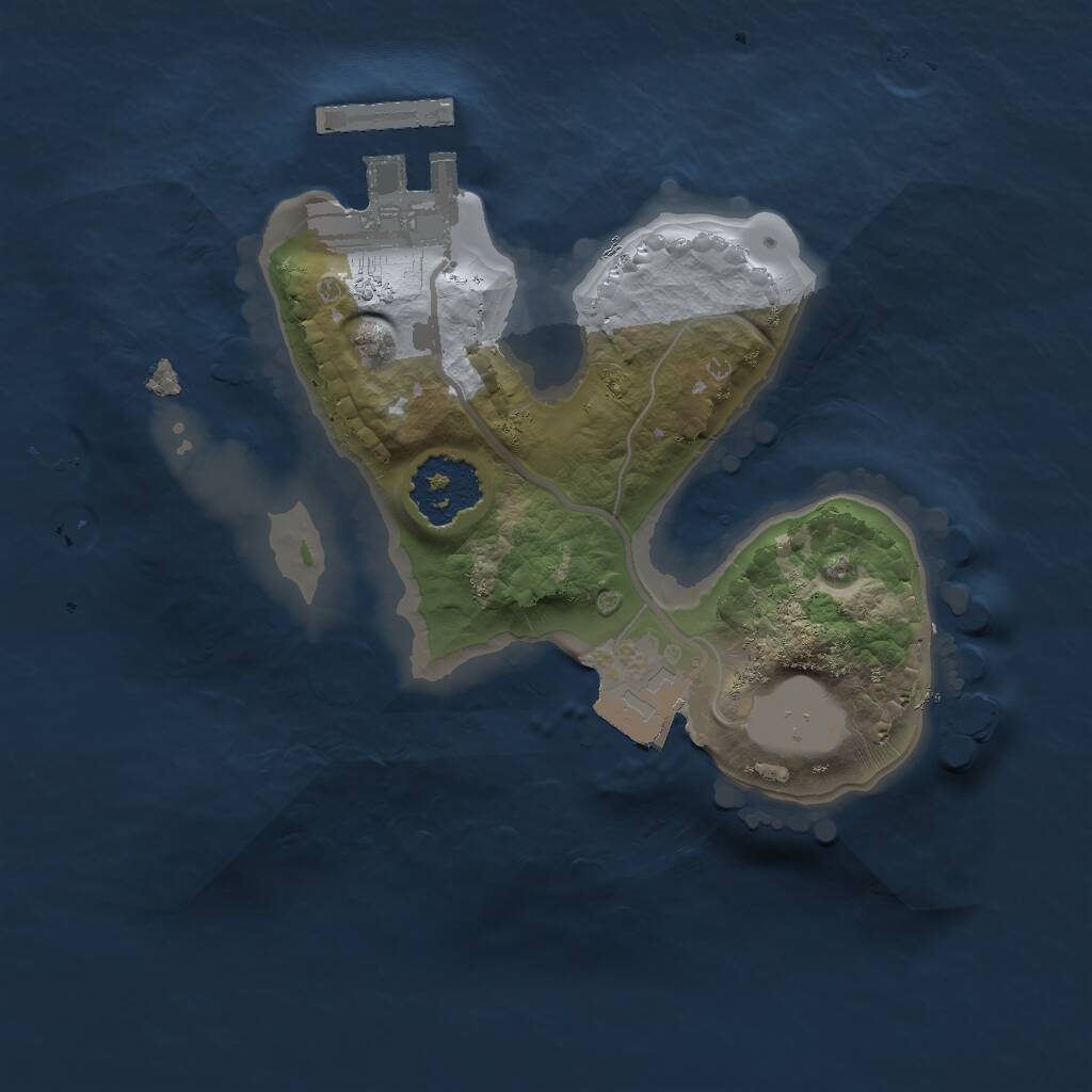 Rust Map: Procedural Map, Size: 1600, Seed: 1488, 2 Monuments