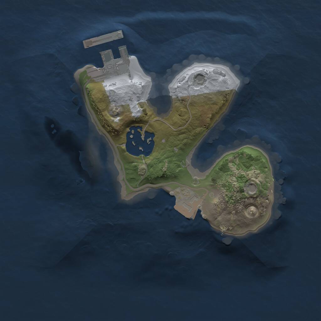 Rust Map: Procedural Map, Size: 1600, Seed: 1488, 3 Monuments