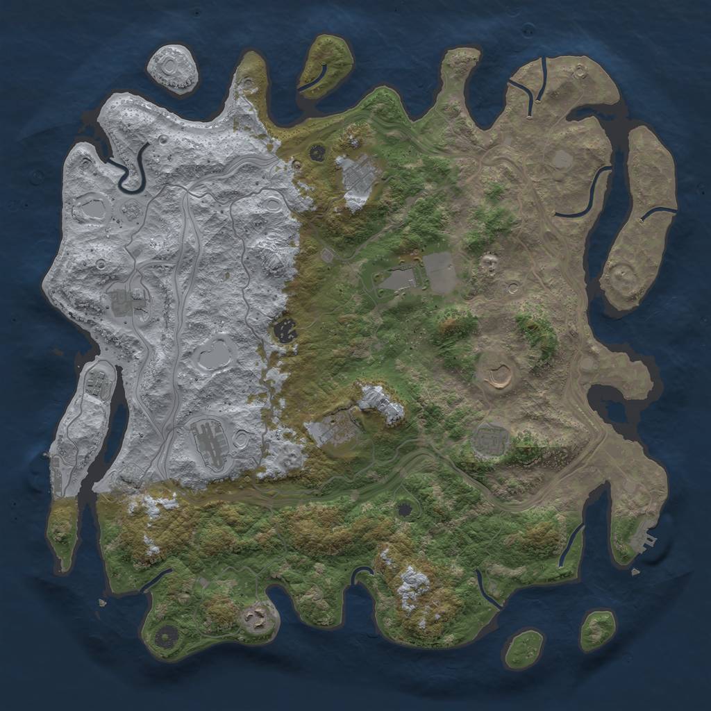 Rust Map: Procedural Map, Size: 4500, Seed: 1774032, 19 Monuments