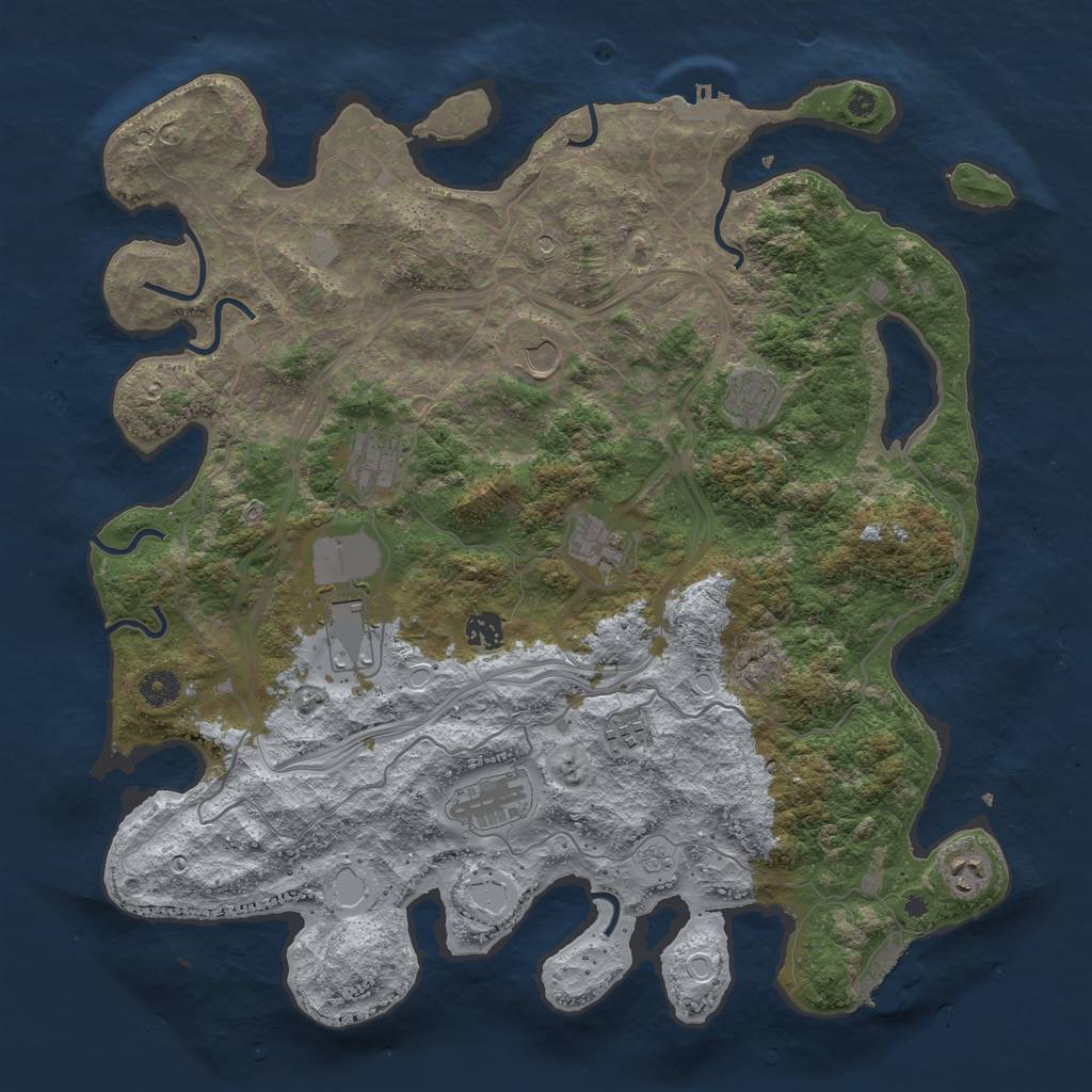 Rust Map: Procedural Map, Size: 4250, Seed: 8282, 18 Monuments