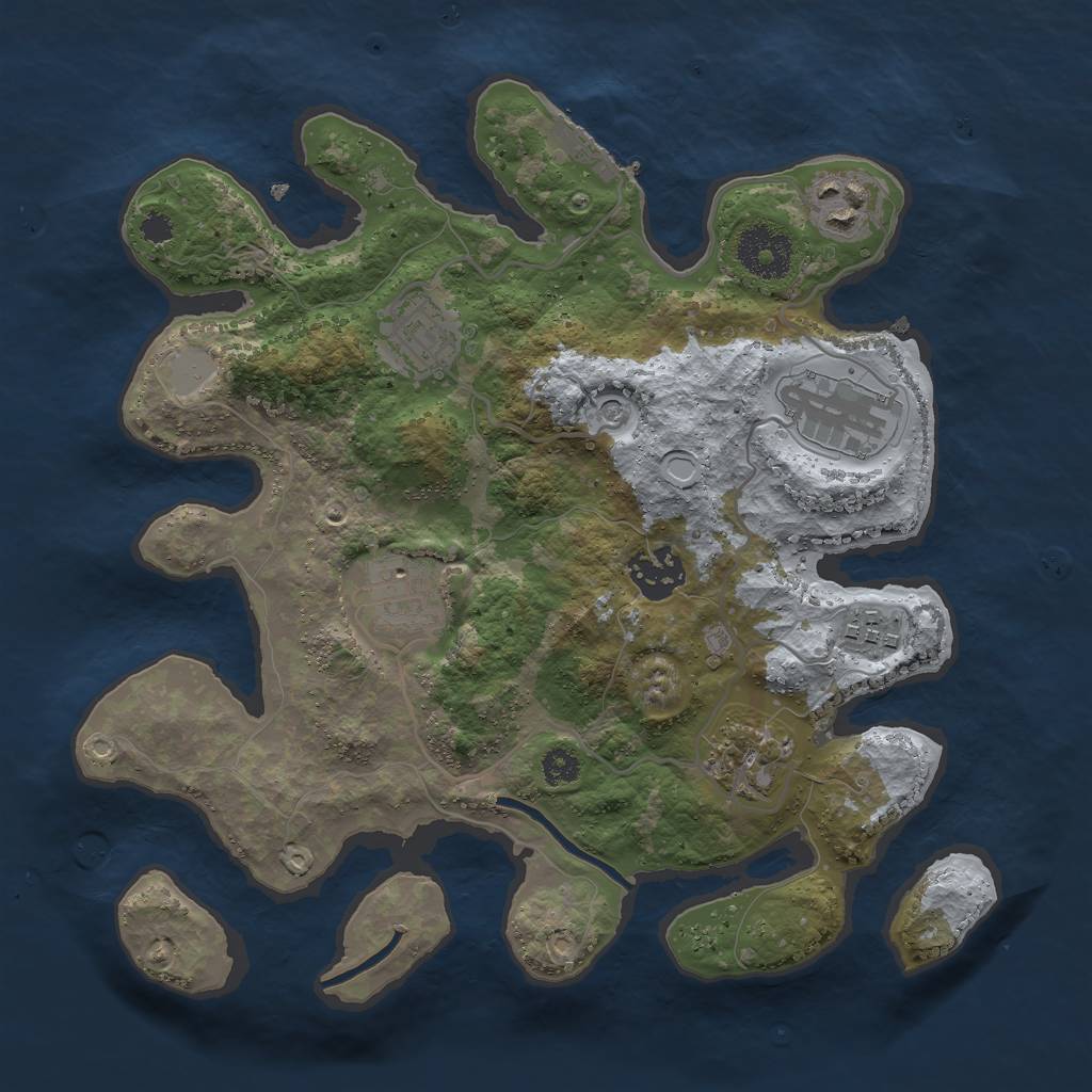 Rust Map: Procedural Map, Size: 3000, Seed: 7532, 14 Monuments