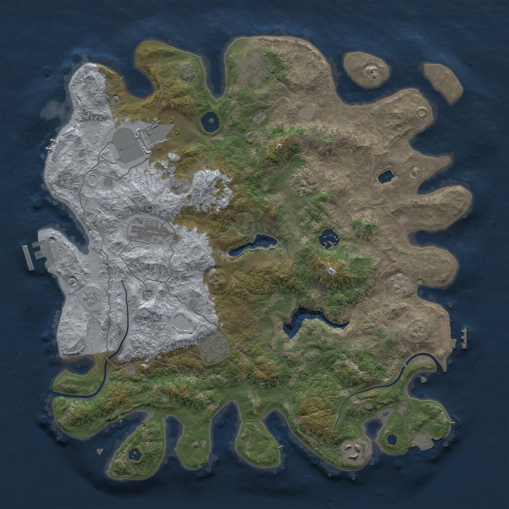 Rust Map: Procedural Map, Size: 4000, Seed: 1738322015, 14 Monuments