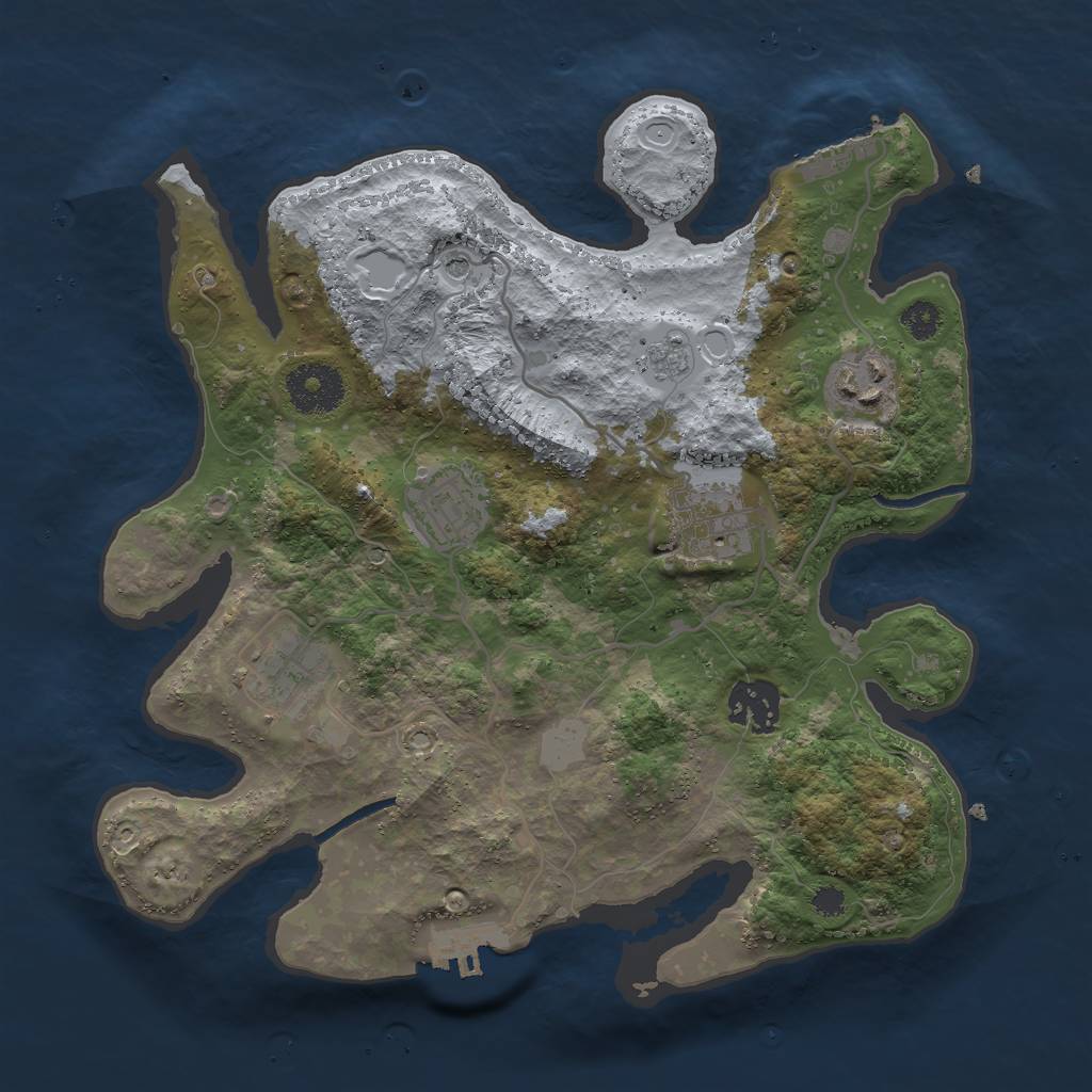Rust Map: Procedural Map, Size: 3000, Seed: 1769797054, 14 Monuments