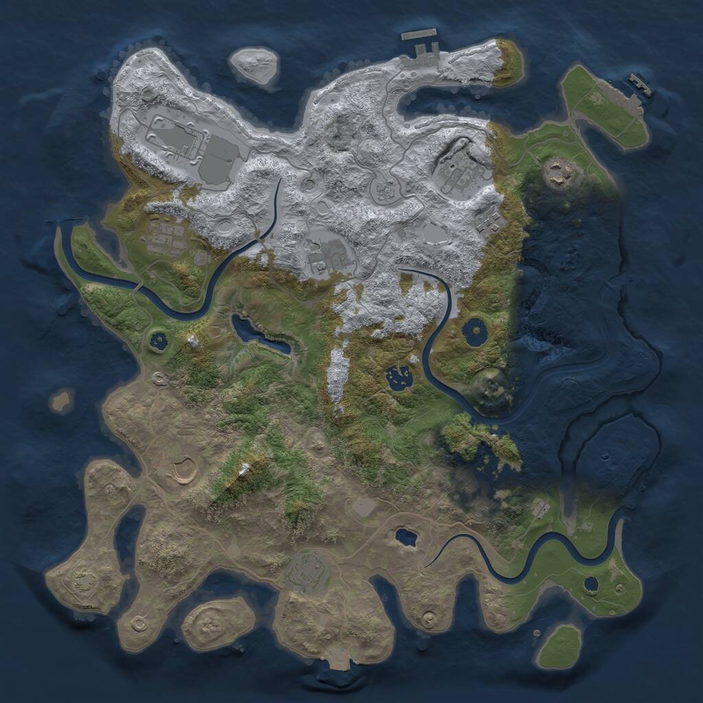 Rust Map: Procedural Map, Size: 4000, Seed: 1542051602, 16 Monuments