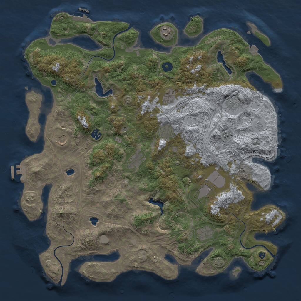 Rust Map: Procedural Map, Size: 4500, Seed: 1799898, 16 Monuments