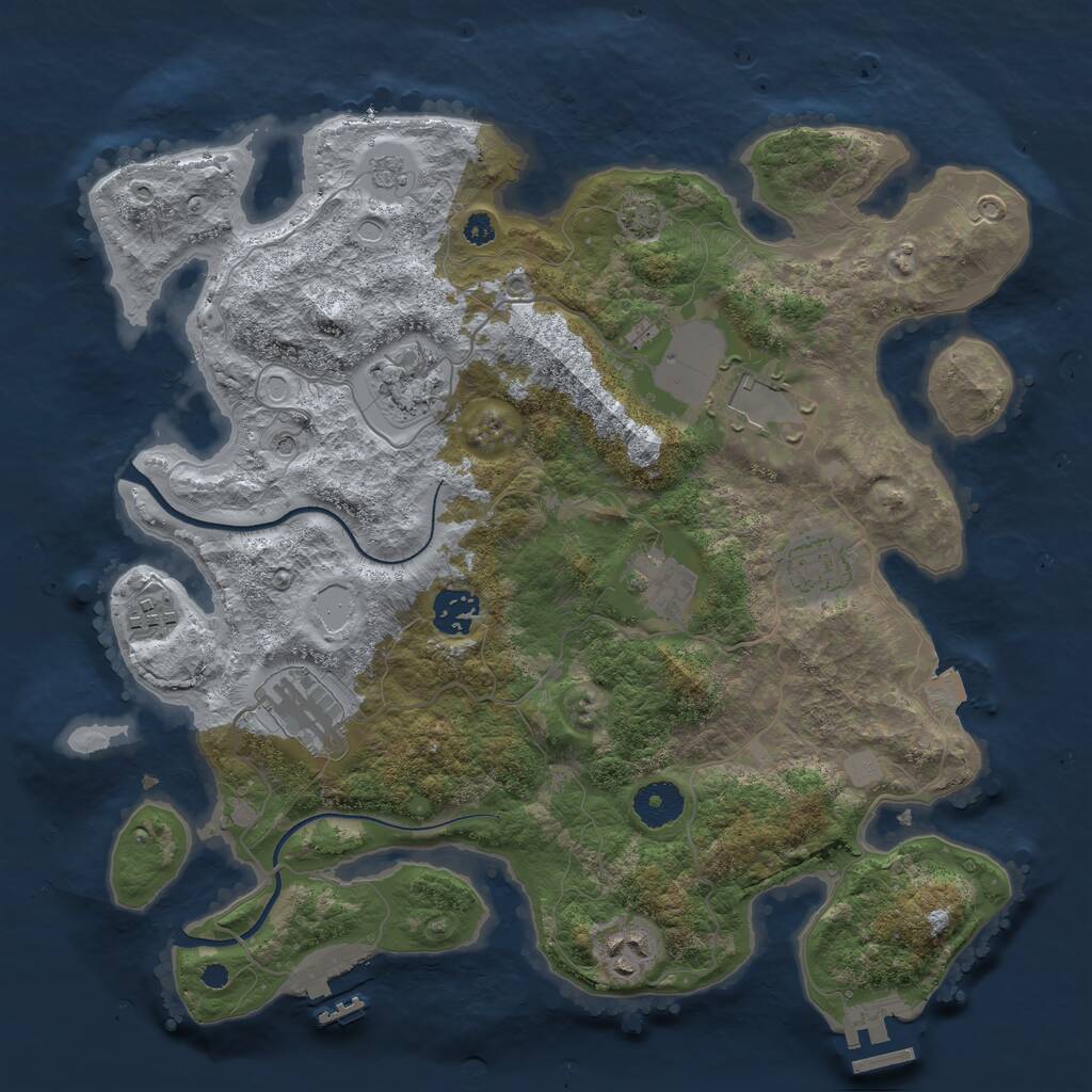 Rust Map: Procedural Map, Size: 3500, Seed: 1569326277, 14 Monuments